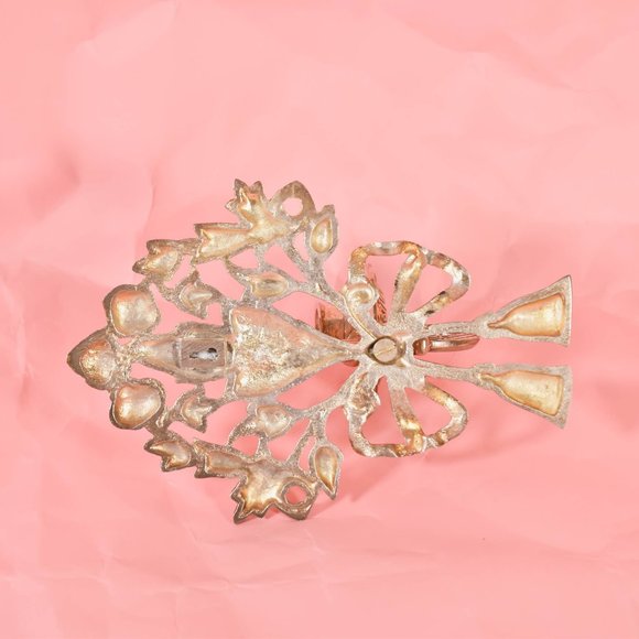 Set of 2 Silver Floral Candle Sconces, Vintage Silver Candle Holder, - Picture 4 of 8